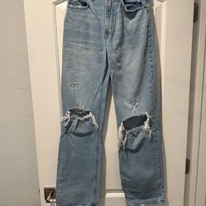 A&F Light Blue Distressed Jeans